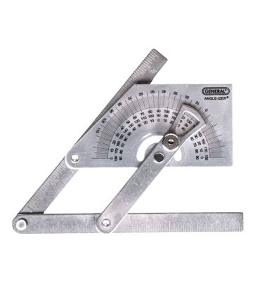  ANGLE-IZER® Stainless Steel Protractor and Angle Finder, Outside, Inside, Sloped Angles, 0° to 180°
