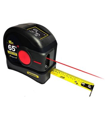 2-in-1 65 Foot Laser Tape Measure with Digital, Black